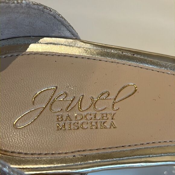 Badgley Mischka “Jewel” Gold Wedge Heel Strappy Sandals Shoes‎ Size 9 - Picture 12 of 14